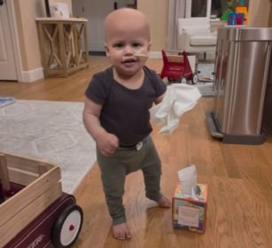 Tyler taking his first steps